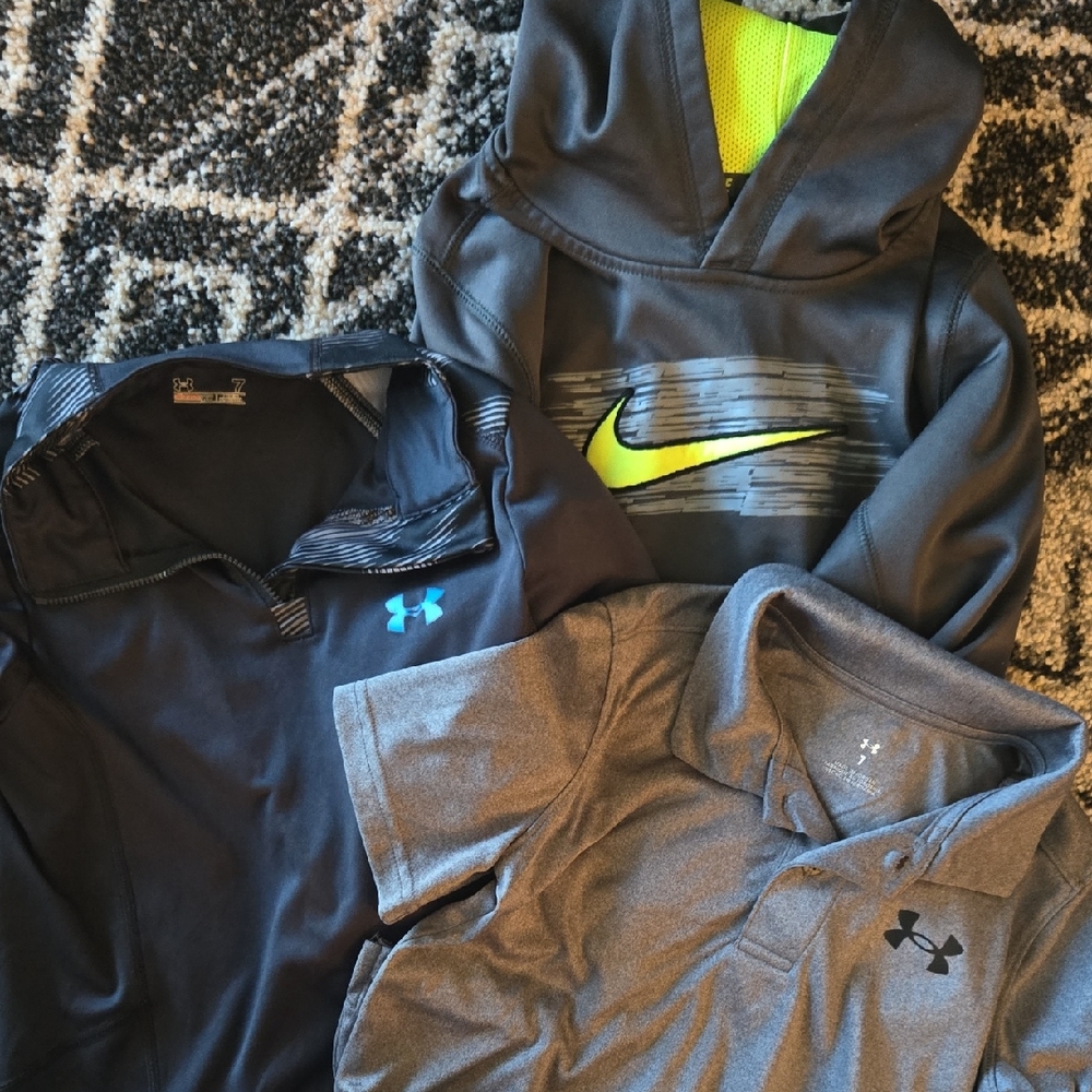 Under Armour Kids' Hoodies and Shirts - Black and Gray